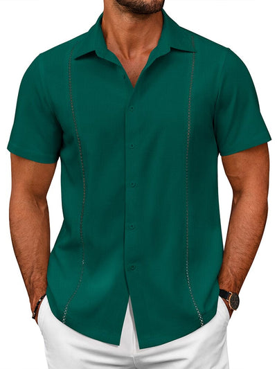 Summer Cuban Guayabera Shirt (US Only) Shirts coofandy Green S 