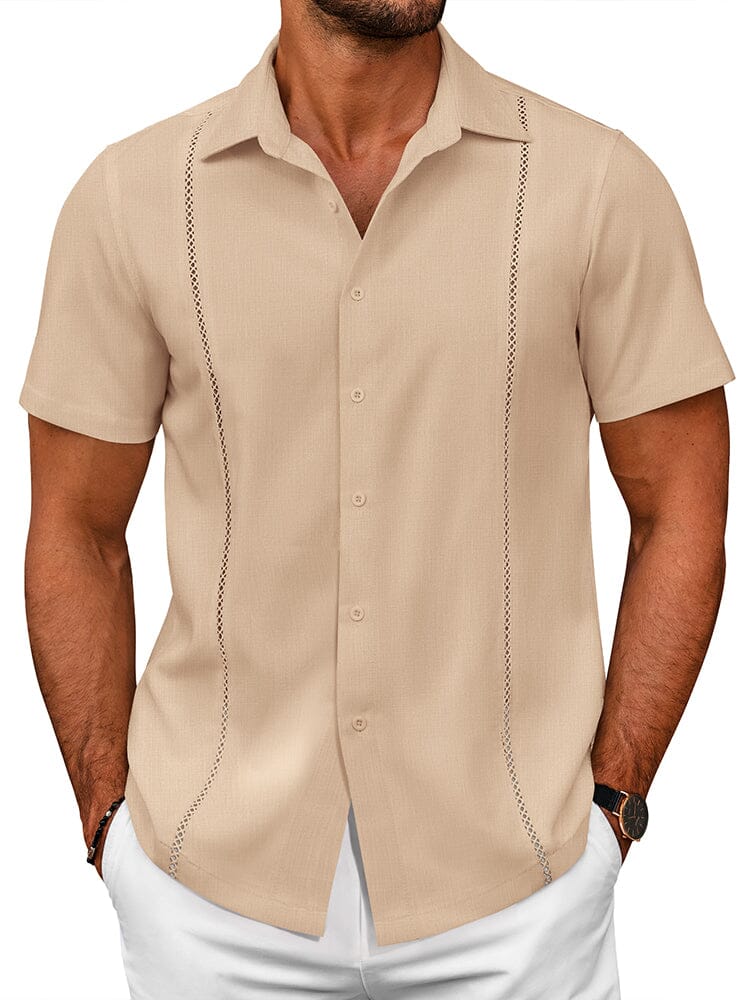 Summer Cuban Guayabera Shirt (US Only) Shirts coofandy Khaki S 