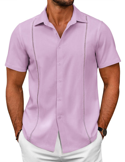 Summer Cuban Guayabera Shirt (US Only) Shirts coofandy Purple S 