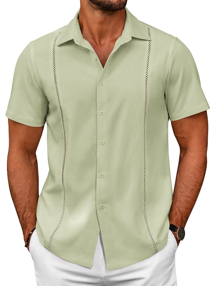 Summer Cuban Guayabera Shirt (US Only) Shirts coofandy Light Green S 