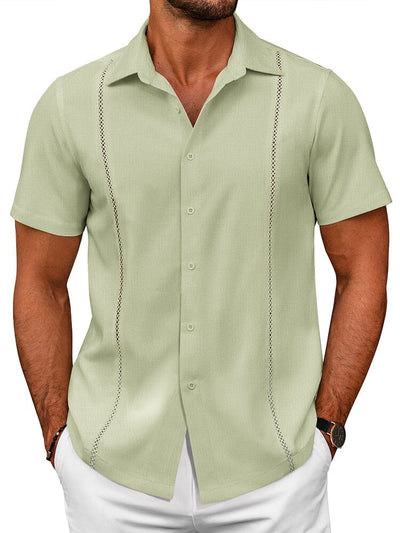 Summer Cuban Guayabera Shirt (US Only) Shirts coofandy Light Green S 