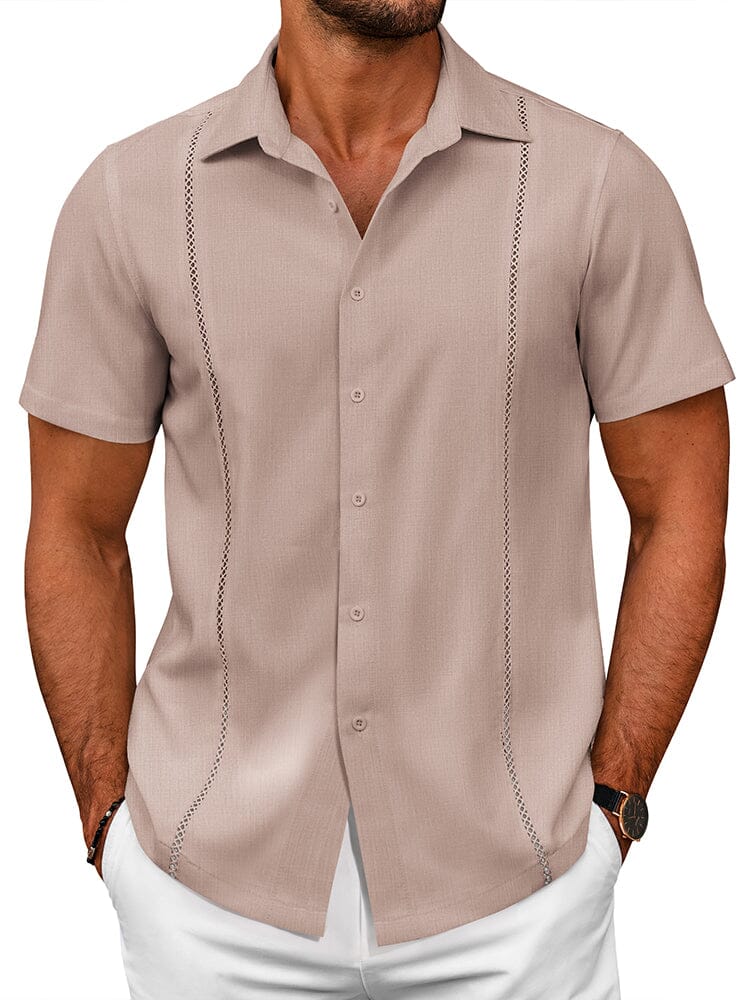 Summer Cuban Guayabera Shirt (US Only) Shirts coofandy Pink S 