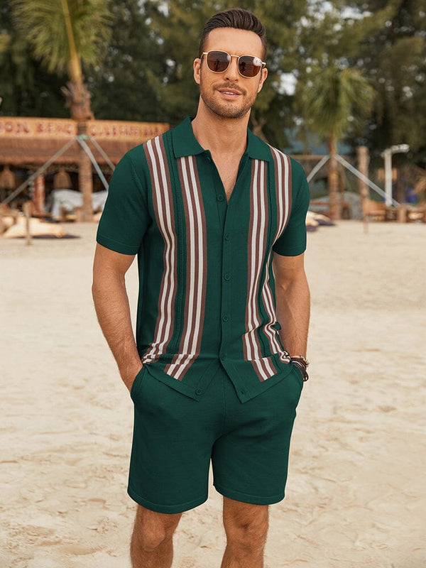 Casual Vintage Beach Knit Sets (US Only) Beach Sets coofandy Green S 