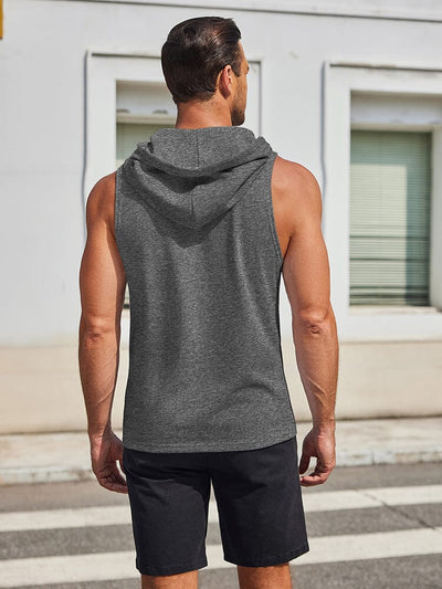 Cotton Hooded Tank Tops (US Only) Tank Tops coofandy 