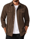 Casual Workwear Long Sleeve Button Up Shirt Jacket  (US Only)