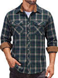 Plaid Flannel Shirt Long Sleeve Casual Button Down Work Shirts (US Only)