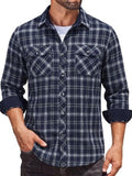 Plaid Flannel Shirt Long Sleeve Casual Button Down Work Shirts (US Only)