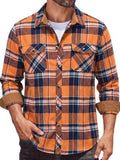 Plaid Flannel Shirt Long Sleeve Casual Button Down Work Shirts (US Only)