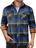 Plaid Flannel Shirt Long Sleeve Casual Button Down Work Shirts (US Only)