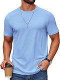 Cotton Blend Crew Neck Short Sleeve Basic T-Shirt (US Only)