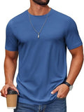 Cotton Blend Crew Neck Short Sleeve Basic T-Shirt (US Only)