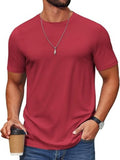 Cotton Blend Crew Neck Short Sleeve Basic T-Shirt (US Only)