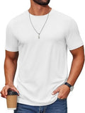 Cotton Blend Crew Neck Short Sleeve Basic T-Shirt (US Only)