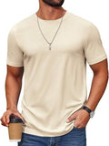 Cotton Blend Crew Neck Short Sleeve Basic T-Shirt (US Only)