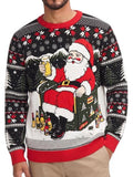 Halloween Ugly Knit Sweater Crewneck Graphic Pullover (US Only)