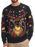 Halloween Ugly Knit Sweater Crewneck Graphic Pullover (US Only)