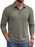 Classic Heathered Long Sleeve Polo Shirt (US Only)