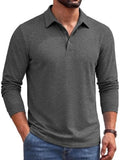 Classic Heathered Long Sleeve Polo Shirt (US Only)