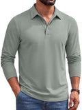 Classic Heathered Long Sleeve Polo Shirt (US Only)