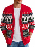 Holiday Knit Cardigan Sweater V Neck Button Down (US Only)