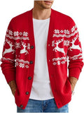 Holiday Knit Cardigan Sweater V Neck Button Down (US Only)
