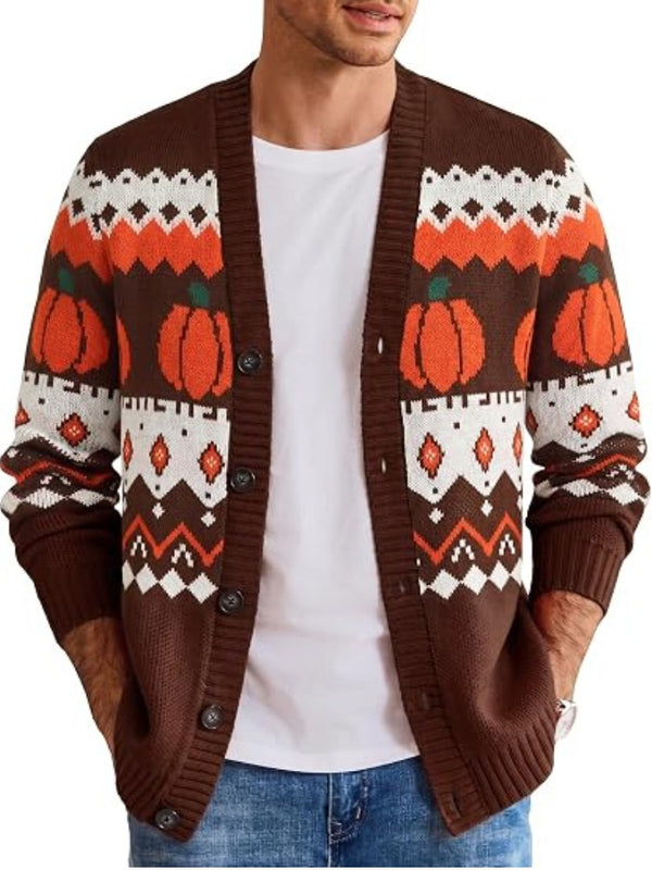 Holiday Knit Cardigan Sweater V Neck Button Down (US Only)