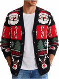 Holiday Knit Cardigan Sweater V Neck Button Down (US Only)