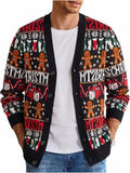 Holiday Knit Cardigan Sweater V Neck Button Down (US Only)