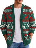 Holiday Knit Cardigan Sweater V Neck Button Down (US Only)