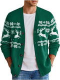 Holiday Knit Cardigan Sweater V Neck Button Down (US Only)