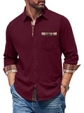 Corduroy Button Down Long Sleeve Shirt Jacket (US Only)