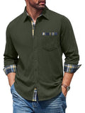 Corduroy Button Down Long Sleeve Shirt Jacket (US Only)