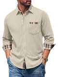 Corduroy Button Down Long Sleeve Shirt Jacket (US Only)