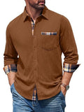 Corduroy Button Down Long Sleeve Shirt Jacket (US Only)
