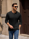 Essential 100% Cotton Long Sleeve Henley Shirt (US Only)