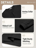 Essential 100% Cotton Long Sleeve Henley Shirt (US Only)