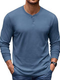 Essential 100% Cotton Long Sleeve Henley Shirt (US Only)