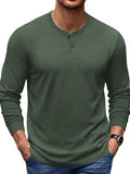 Essential 100% Cotton Long Sleeve Henley Shirt (US Only)