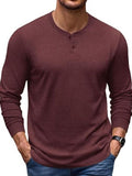Essential 100% Cotton Long Sleeve Henley Shirt (US Only)