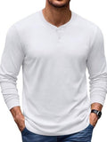 Essential 100% Cotton Long Sleeve Henley Shirt (US Only)