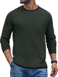Waffle Knit Crewneck Long Sleeve T-Shirt (US Only)