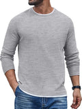 Waffle Knit Crewneck Long Sleeve T-Shirt (US Only)