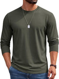 Cotton Crew Neck Long Sleeve Basic Classic T-Shirt (US Only)
