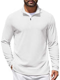 Lightweight Waffle Knit Quarter Zip Mock Neck Pullover Sweatshirt (US Only)
