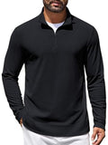 Lightweight Waffle Knit Quarter Zip Mock Neck Pullover Sweatshirt (US Only)