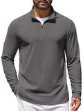 Lightweight Waffle Knit Quarter Zip Mock Neck Pullover Sweatshirt (US Only)