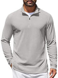 Lightweight Waffle Knit Quarter Zip Mock Neck Pullover Sweatshirt (US Only)