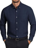 Cotton Oxford Long Sleeve Button Down Dress Shirt (US Only)