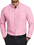 Cotton Oxford Long Sleeve Button Down Dress Shirt (US Only)
