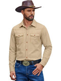 Western Cowboy Long Sleeve Button Down Work Shirt (US Only)